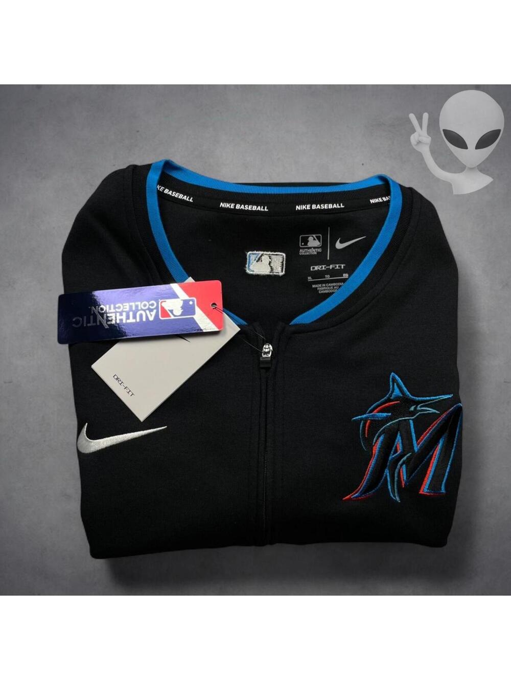 Nike Miami Marlons MLB Long Sleeve Quarterzip Shirt XL NWT